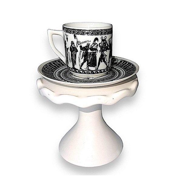 Vintage Panellinios Agora Handmade Greek Demitasse Tea Cup and Saucer EUC - Picture 13 of 13